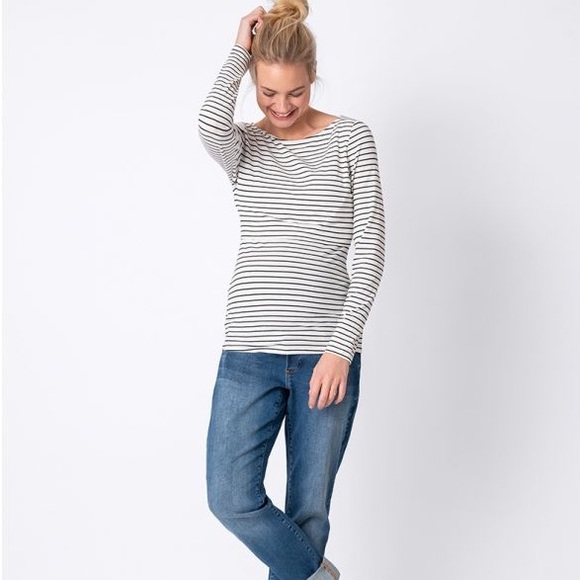 Seraphine Tops - Seraphine Striped Maternity Shirt